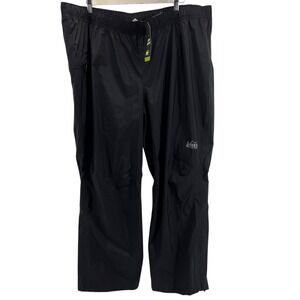 REI Co-op Essential Rain Pants Mens XXLarge Short Black Waterproof Shell 137187